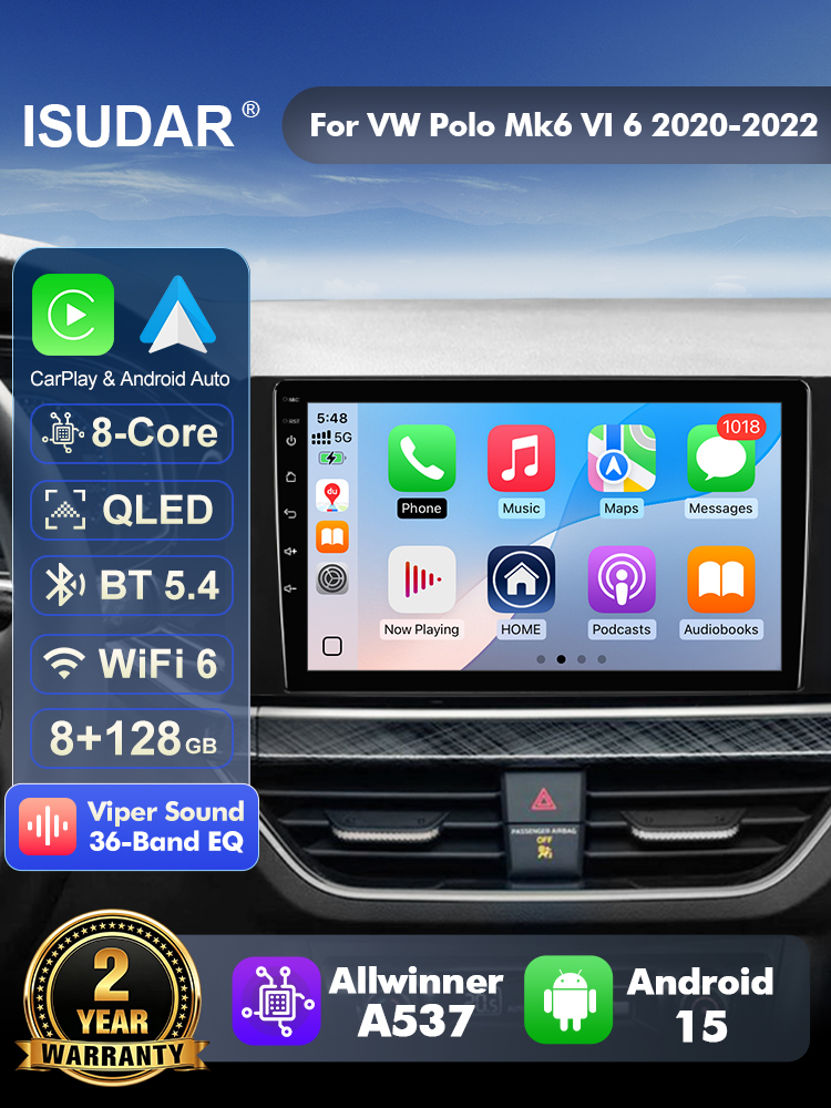 Android Head Unit 6Gb 128Gb - راديو ISUDAR T57 بنظام أندرويد 15