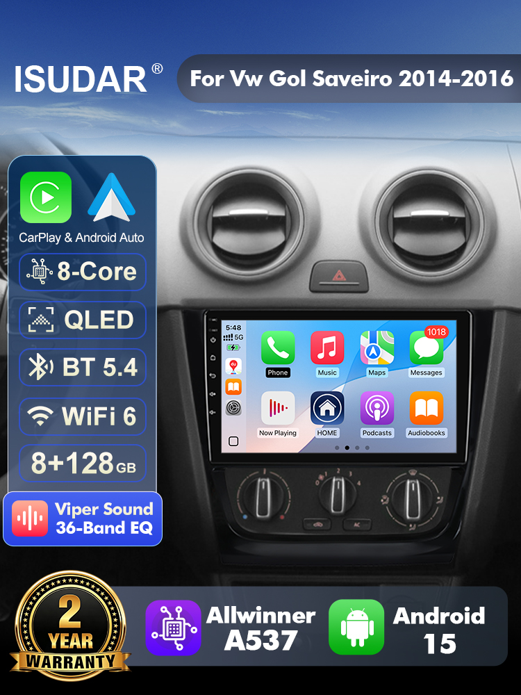 Android Head Unit 6Gb 128Gb - راديو ISUDAR T57 بنظام أندرويد 15