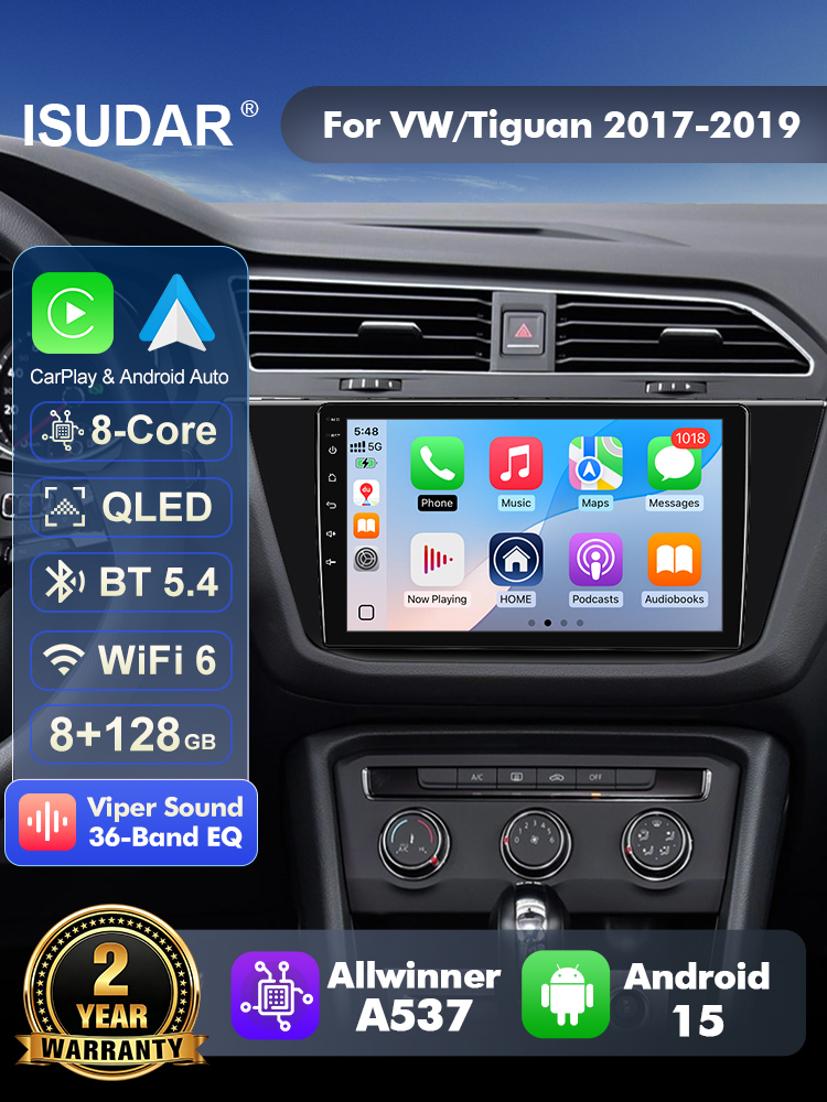 Android Head Unit 6Gb 128Gb - راديو ISUDAR T57 بنظام أندرويد 15