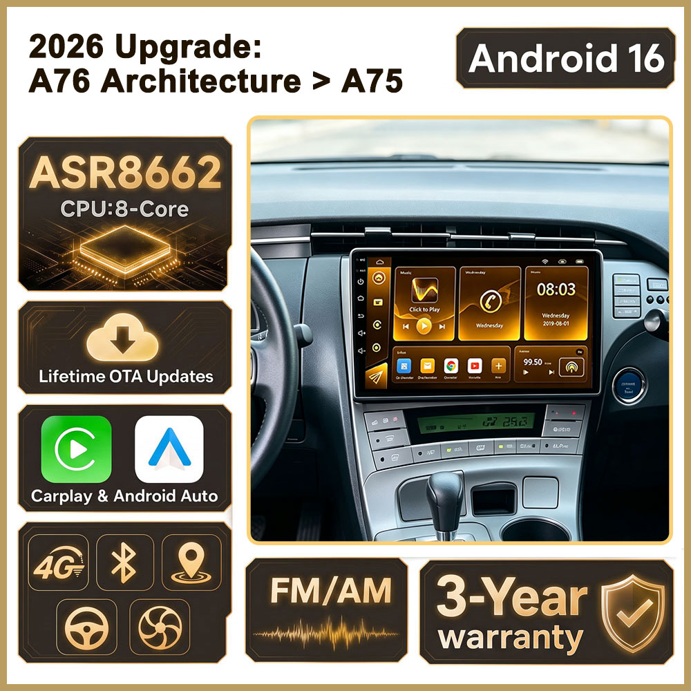 Car Radio Gps Navigation 10 Inch - نظام أندرويد 16 بمعالج Cortex-A76 ثماني