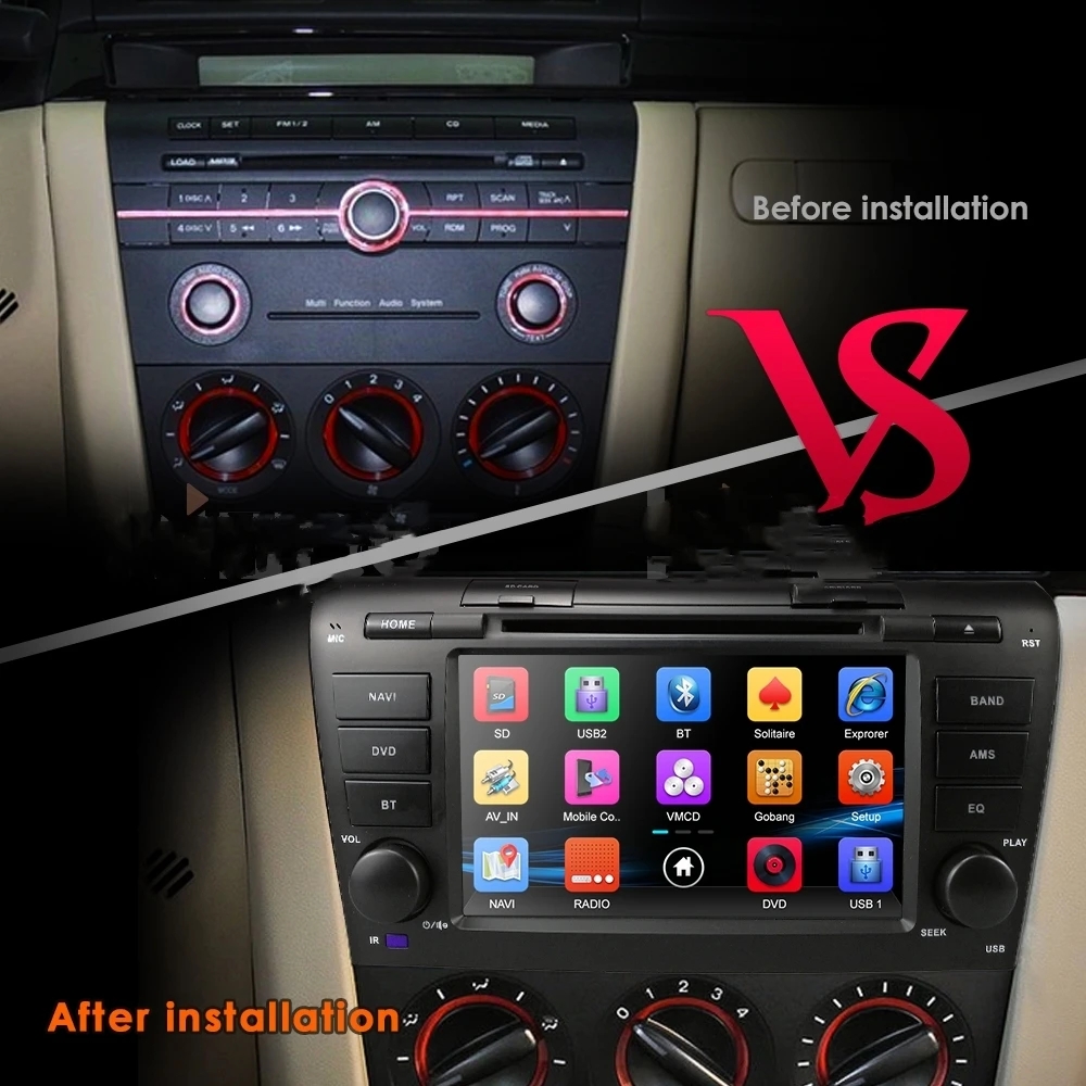 Car Multimedia Player Carplay Android Auto - شاشة LCD أندرويد لسيارة مازدا 3