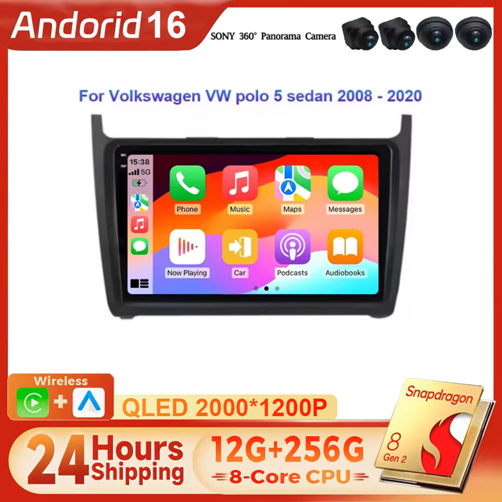 Android Car Stereo 2 Din 8 Core - نظام أندرويد 16 لسيارة فولكس فاجن