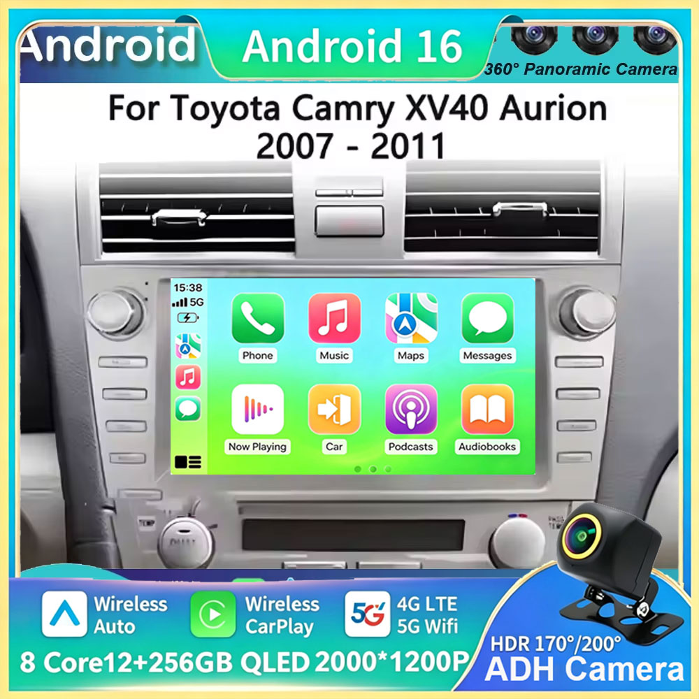 Android Car Stereo 2 Din 8 Core - كاربلاي أوتو أندرويد 16 لتويوتا كامري