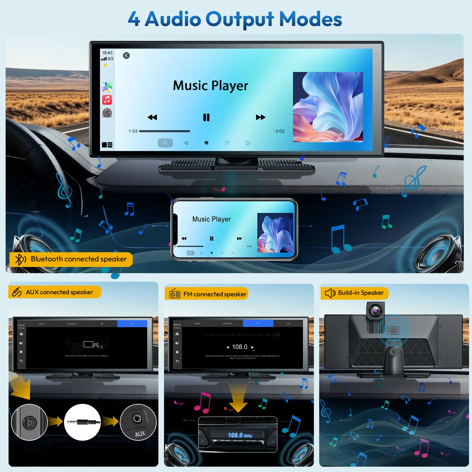 جهاز تسجيل فيديو للسيارة ESSGO - مراجعة Car Multimedia Player Carplay Android Auto وسعره