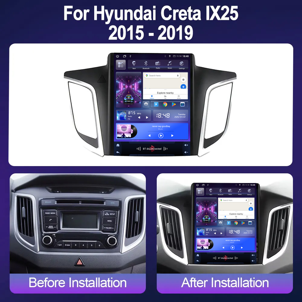 مشغل وسائط متعددة للسيارة بنظا - مراجعة Tesla Style Screen Car Radio وسعره